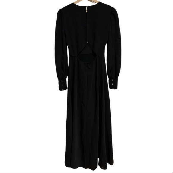 ARITZIA Babaton Black Hamptons Dress - Long Sleeve - Slit - Satin - Size 0 - NWT - Picture 7 of 15